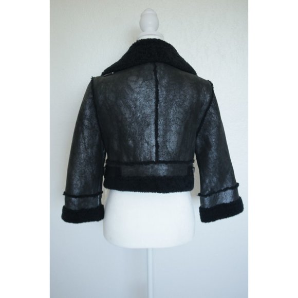 Bird by Juicy Couture Black Askam Leather Jacket Size Small NWT - Picture 3 of 12